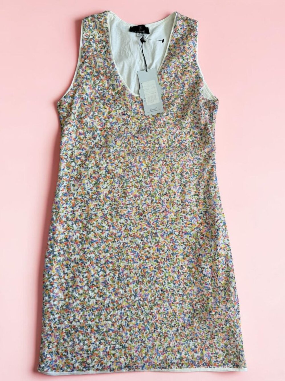 CASTING Multicolor Sequin V Neck Dress Size 2 NEW NWT